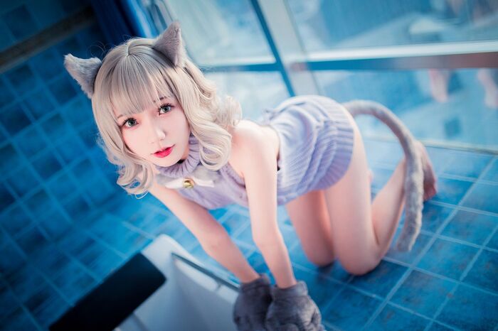 萝莉 Sister Mao Mao Dew Back Hair Clothing Lord 题 Ibo Cat Girl Costume Costume Feeling Dew Back Hair Coat Hide Complete Beauty Body Material Photograph 50P 44th image