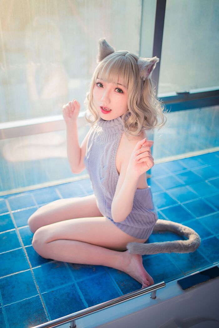 萝莉 Sister Mao Mao Dew Back Hair Clothing Lord 题 Ibo Cat Girl Costume Costume Feeling Dew Back Hair Coat Hide Complete Beauty Body Material Photograph 50P 47th image