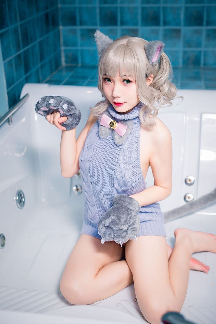 萝莉 Sister Mao Mao Dew Back Hair Clothing Lord 题 Ibo Cat Girl Costume Costume Feeling Dew Back Hair Coat Hide Complete Beauty Body Material Photograph 50P 5th image