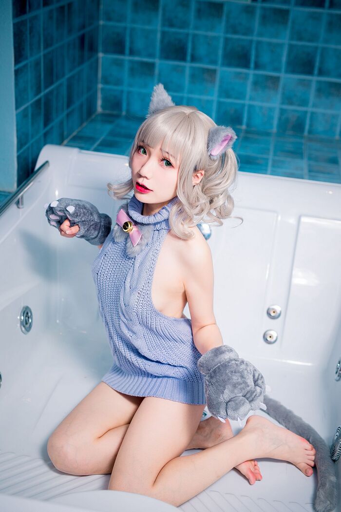 萝莉 Sister Mao Mao Dew Back Hair Clothing Lord 题 Ibo Cat Girl Costume Costume Feeling Dew Back Hair Coat Hide Complete Beauty Body Material Photograph 50P 6th image