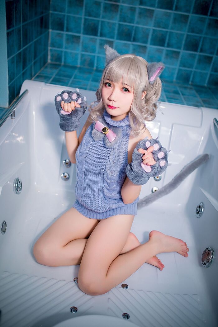 萝莉 Sister Mao Mao Dew Back Hair Clothing Lord 题 Ibo Cat Girl Costume Costume Feeling Dew Back Hair Coat Hide Complete Beauty Body Material Photograph 50P 8th image