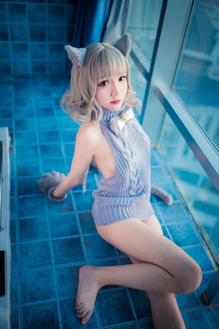 萝莉 Sister Mao Mao Dew Back Hair Clothing Lord 题 Ibo Cat Girl Costume Costume Feeling Dew Back Hair Coat Hide Complete Beauty Body Material Photograph 50P 9th image