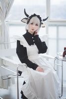 网络美女rioko 凉凉子贴心的牛奶女仆主题私房半脱露三点式内衣秀翘臀诱惑Photo 45P