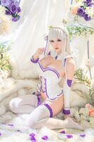 Coser小姐姐星之迟迟爱蜜莉雅主题私房性感低胸连体衣配白丝袜完美诱惑写真97P