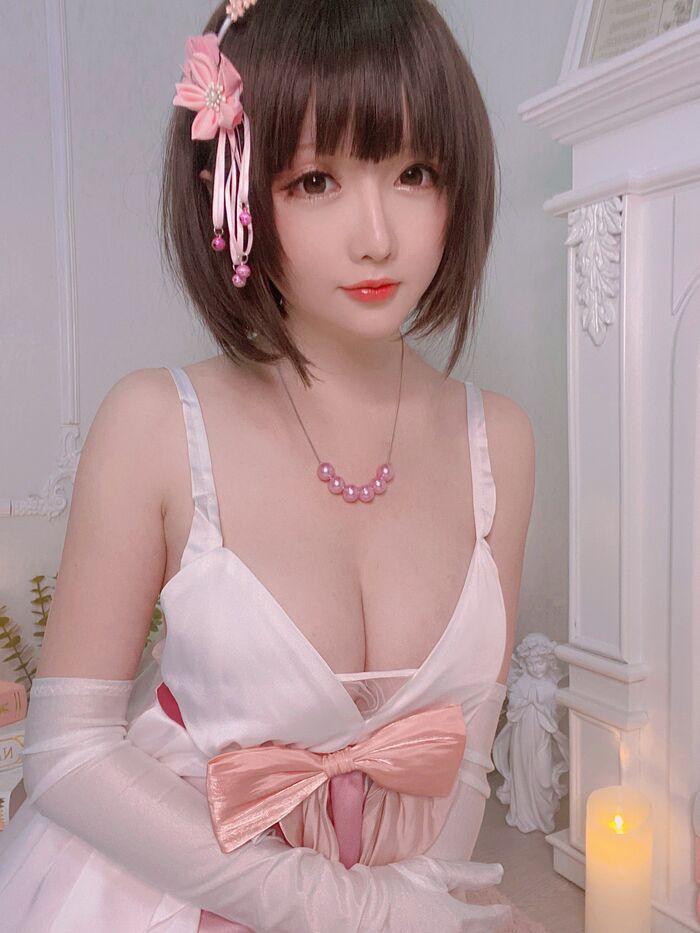 Coser 小姐姐星之迟迟特礼服主题私房半脱露粉色内衣秀火辣身材诱惑Photo 100P 13th image