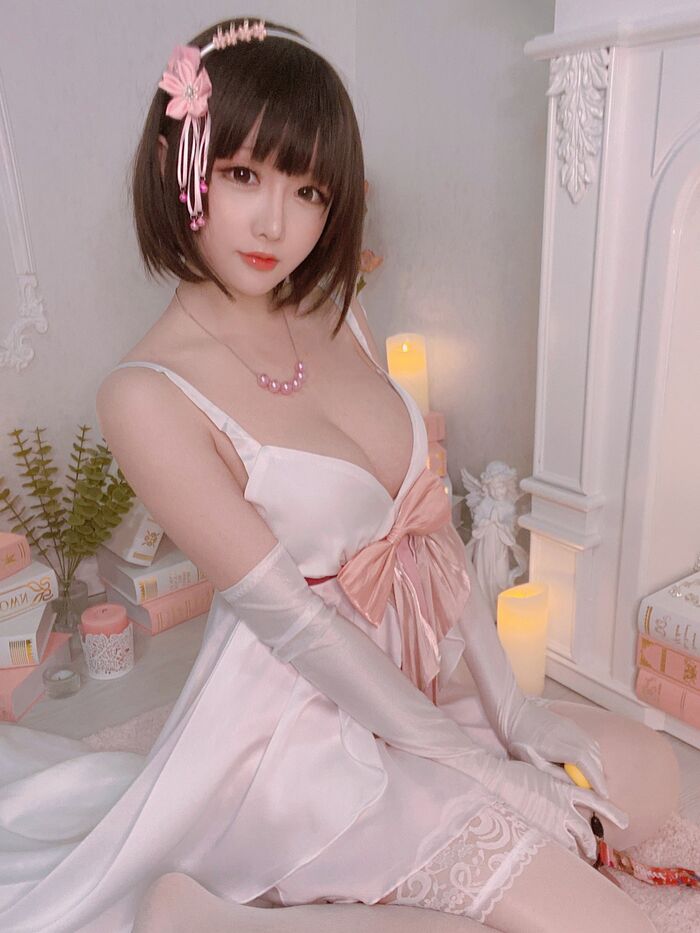 Coser 小姐姐星之迟迟特礼服主题私房半脱露粉色内衣秀火辣身材诱惑Photo 100P 29th image