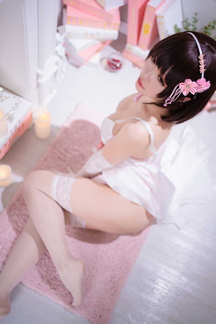 Coser 小姐姐星之迟迟特礼服主题私房半脱露粉色内衣秀火辣身材诱惑Photo 100P 42th image