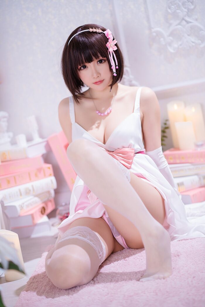 Coser 小姐姐星之迟迟特礼服主题私房半脱露粉色内衣秀火辣身材诱惑Photo 100P 68th image