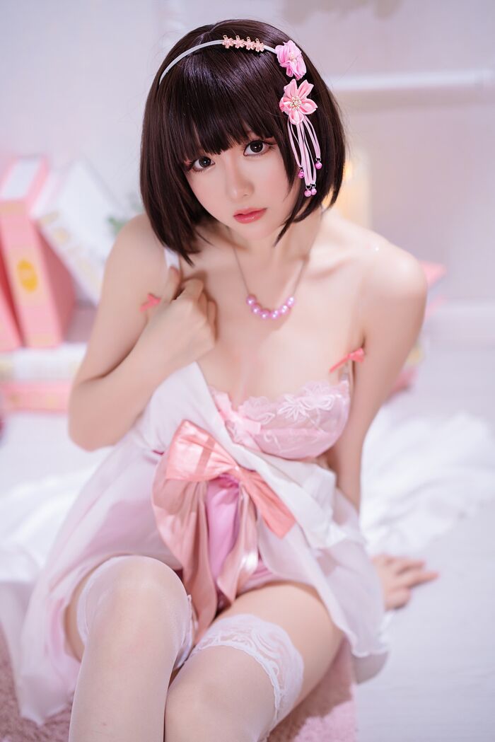 Coser 小姐姐星之迟迟特礼服主题私房半脱露粉色内衣秀火辣身材诱惑Photo 100P 72th image