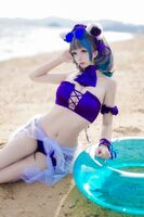 Cosplay 日奈娇柴郡猫泳装主题沙滩性感比基尼秀完美身材白嫩美腿lost Person Photo 41P