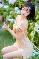 Moe system 小姐姐木绵绵wet润微风主题户外粉色吊裙wet生身秀苗条身诱惑Photo 75P