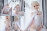 Coser 小姐姐白银81小白羊主题私房白缕空蕾丝内衣配蕾丝吊袜撩人诱惑Photo 73P