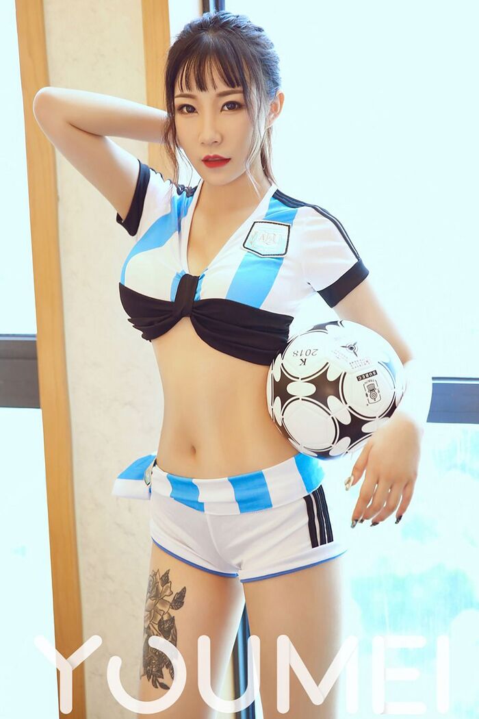 [YouMei尤美]Vol.018_嫩模团团性感阿根廷足球服秀完美身材妩媚诱惑写真8P 2th image